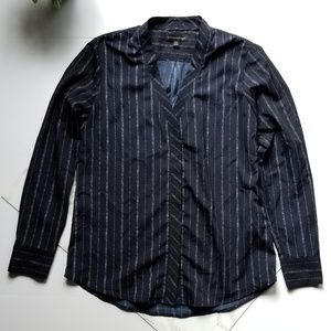 Banana Republic Navy Button Down Blouse